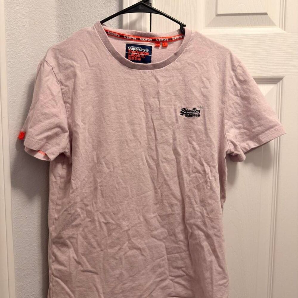 Superdry Men's Pink and Purple T-shirt
